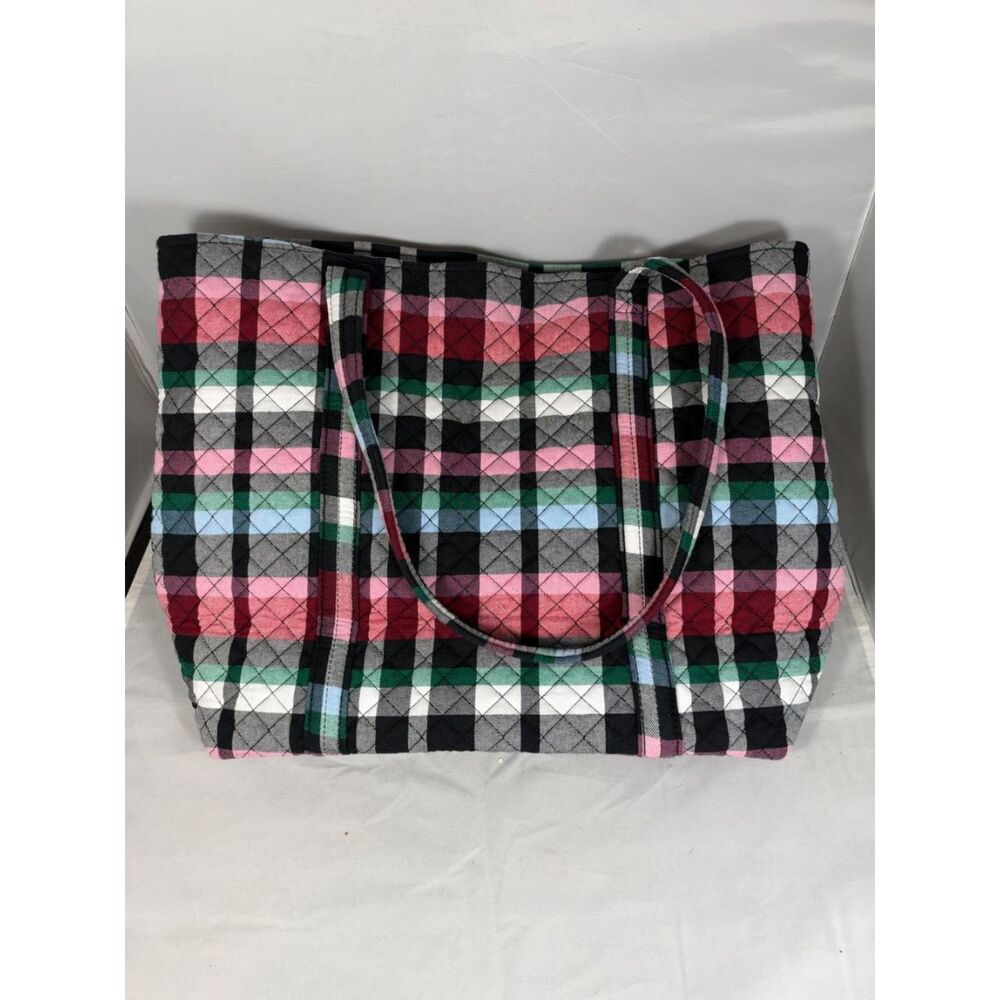 Vera Bradley Quilted Plaid Zip Tote Bag